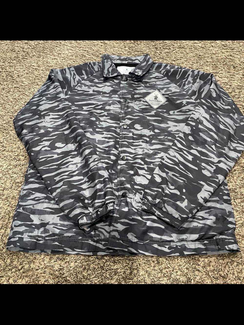 Dutch Bros manager, exclusive camo, print windbreaker large